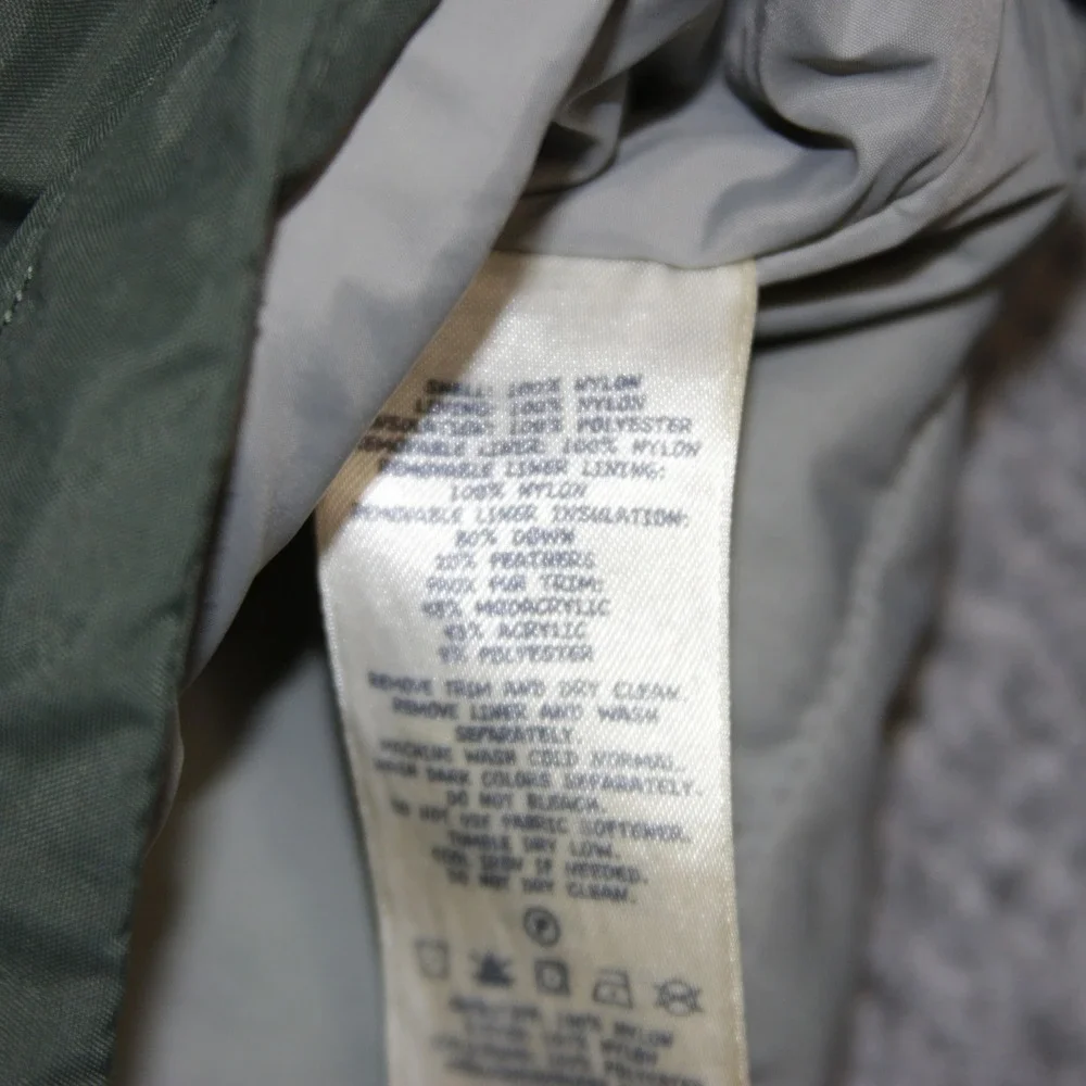 Lands End Kids Parka Jacket Boys Size M Green Winter Hooded Zip‎ Front Pockets